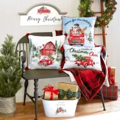 The Lakeside Collection Holiday Metal Storage Bin - Barn -Home Properties GUEST a53c012c cb72 4b44 8e56 3d7a88e5dc79