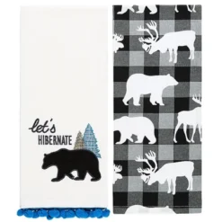 The Lakeside Collection Embroidered Kitchen Towels Lodge Themed Set Of 2 -Home Properties GUEST a5cdbce1 3ceb 4e43 ab75 ffc3adff25e6