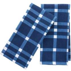 Modern Floral - Plaid Set Of 2 Towels