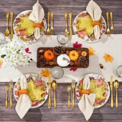 The Lakeside Collection Set Of 4 Appetizer Plates - Fall Leaves -Home Properties GUEST aee4b799 6005 4470 a479 60edcdb31051