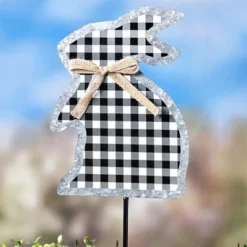 The Lakeside Collection Galvanized Gingham Bunny Stakes 19 The Lakeside Collection Galvanized Gingham Bunny Stakes -Home Properties GUEST b2d63094 e10b 486d a020 1081cdf7770e