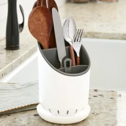 The Lakeside Collection Cutlery Holder With Drip Tray -Home Properties GUEST b773b01a 0d38 433b ba2b 084862ce5653