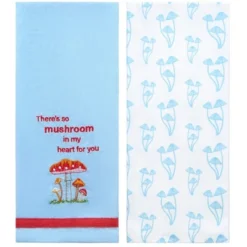 The Lakeside Collection Set Of 2 Spring Mushroom Embroidered Kitchen Towels - Mushroom In My Heart -Home Properties GUEST b960214a 2a3c 4a85 abc2 956c2334b5dc