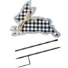 The Lakeside Collection Galvanized Gingham Bunny Stakes