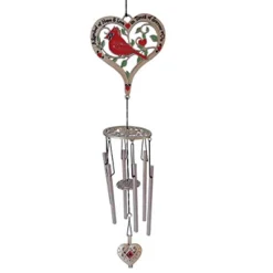 The Lakeside Collection Memorial Cardinal Wind Chime W/Heart Ash Locket -Home Properties GUEST beed1870 ef94 42ef a2c5 4e37935d133d