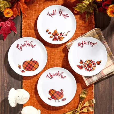 The Lakeside Collection Harvest Plaid Serving Pieces - Set Of 4 Plates 3 The Lakeside Collection Harvest Plaid Serving Pieces - Set Of 4 Plates