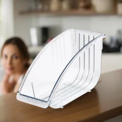 The Lakeside Collection Kitchen Storage Cabinet Pantry Countertop Organizers Clear Plastic - Verticle Plate Holder -Home Properties GUEST bf9e5b8a b995 40bb 969d 86446ed53454