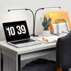 The Lakeside Collection Dual LED Desk Lamp With Clamp -Home Properties GUEST c948dd83 e1ee 4f2a b37f 3cc97bf19363