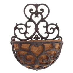 The Lakeside Collection Victorian Half-Round Wall Planter With Liner