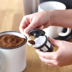 The Lakeside Collection Set Of 3 Refillable Coffee Pods With 50 Filters - Single Serving Coffee Maker Accessories - Reusable Coffee Filters