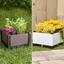 The Lakeside Collection Planter Garden Plastic 12 Inch Raised Self Watering Black Or White - 12" Raised Plastic Planter -Home Properties GUEST d0b8dff4 b977 468d 83f6 36b0a9c1f8d0