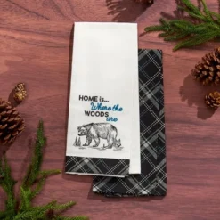 The Lakeside Collection Embroidered Kitchen Towels Lodge Themed Set Of 2 -Home Properties GUEST d172ac2a 730b 49a2 bdfd 2258046fed36