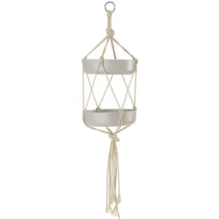 The Lakeside Collection Macrame Bird Feeder And Waterer