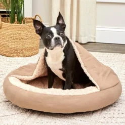 The Lakeside Collection Pet Plush Round Self-Warming Bed -Home Properties GUEST d5c6507a cdd1 4718 a3db 3ff0294fe347