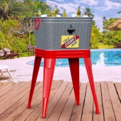 The Lakeside Collection Planter Beverage Tub Two In One Galvanized With Bottle Opener -Home Properties GUEST dc2ceb43 535c 45e4 affa 336343ce2e05