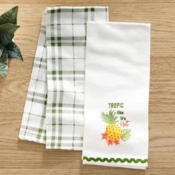 The Lakeside Collection Set Of 2 Embroidered Tropical Kitchen Towels -Home Properties GUEST e05baaea 965e 4f4f a6a8 a5ff5752a9b6