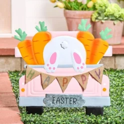 The Lakeside Collection Easter Stake Pink Truck With Bunny Carrots And Happy Easter Sign -Home Properties GUEST e147f5a8 ca48 4df5 905e 6e67bdfa0f72