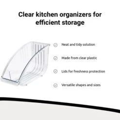 The Lakeside Collection Kitchen Storage Cabinet Pantry Countertop Organizers Clear Plastic - Verticle Plate Holder -Home Properties GUEST e20e50f7 1163 4f15 b5e2 b173e0aed784