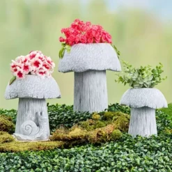 The Lakeside Collection Mushroom Planter Gray Large Medium Or Small Garden -Home Properties GUEST e2361440 e751 44f2 baa6 600762c5b127