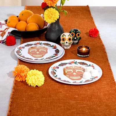 The Lakeside Collection Set Of 4 Fiesta Skull And Butterfly Plates 4 The Lakeside Collection Set Of 4 Fiesta Skull And Butterfly Plates - Image 2