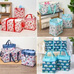 The Lakeside Collection Everyday Storage Bin Set 3 Pc. - Strawberry Field -Home Properties GUEST e97c871e a14b 4e71 b12d 888661991d3f