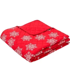 The Lakeside Collection Red Snowflake Quilt Set With Shams - Full/Queen -Home Properties GUEST ee0017a6 c750 4dd3 9bc4 f3c8b7b9aa1d
