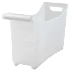 The Lakeside Collection Plastic Storage Bin With White Handle And Rolling Wheels For Kitchen, Pantry, Craft, Office Or Toy Organization -Home Properties GUEST efd48415 74ce 4a0b aa25 a35eb3058159