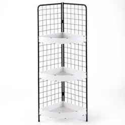 The Lakeside Collection 3-Tier Metal Corner Shelves -Home Properties GUEST f008bf9b cc9f 4e08 ac22 6024c4898026