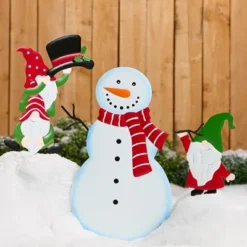 The Lakeside Collection 3-Pc. Gnomes Building A Snowman Stakes 3 Pieces -Home Properties GUEST f2f311c8 e50c 4e68 95b2 fc789bf8e322