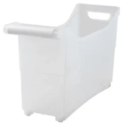 The Lakeside Collection Plastic Storage Bin With White Handle And Rolling Wheels For Kitchen, Pantry, Craft, Office Or Toy Organization -Home Properties GUEST f447c524 a845 4aed a902 87e01ec58390