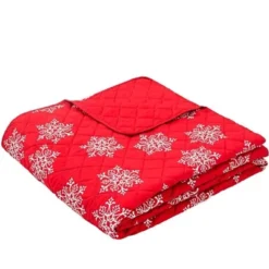 The Lakeside Collection Red Snowflake Quilt Set With Shams - Full/Queen -Home Properties GUEST f9f1b339 d236 4bf1 b8a2 e464bda0bb45