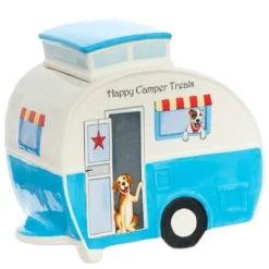 The Lakeside Collection Table Toppers Dog Themed Tabletop Collection Kitchen Dining Tail Wagging - Camper Cookie Jar