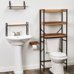 The Lakeside Collection Farmhouse Bathroom Collection - Over Toilet Tower Natural -Home Properties GUEST fd4113d6 1cd4 41d1 b135 393361a76a25