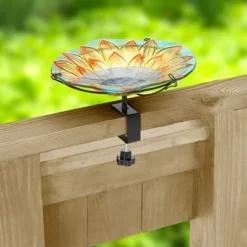 The Lakeside Collection Sunflower Birdbath Or Feeder - Deck Mounted -Home Properties GUEST ff8bed4b f407 4b48 b698 a4addbbc8334