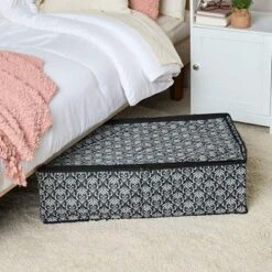 The Lakeside Collection Damask Bedroom Or Closet Storage Bin Organizer - Underbed Storage Bin -Home Properties GUEST ff922982 ac0b 4422 a201 ed18455a11c0